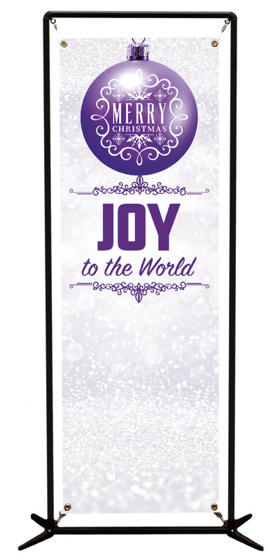 Banners, Christmas, Silver Snow Joy Ornament, 2' x 6'