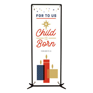 Stamped Christmas Child Born 2' x 6' Banner