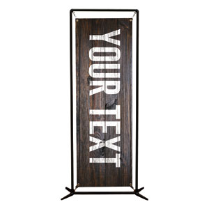 Dark Wood Your Text Here 2' x 6' Banner