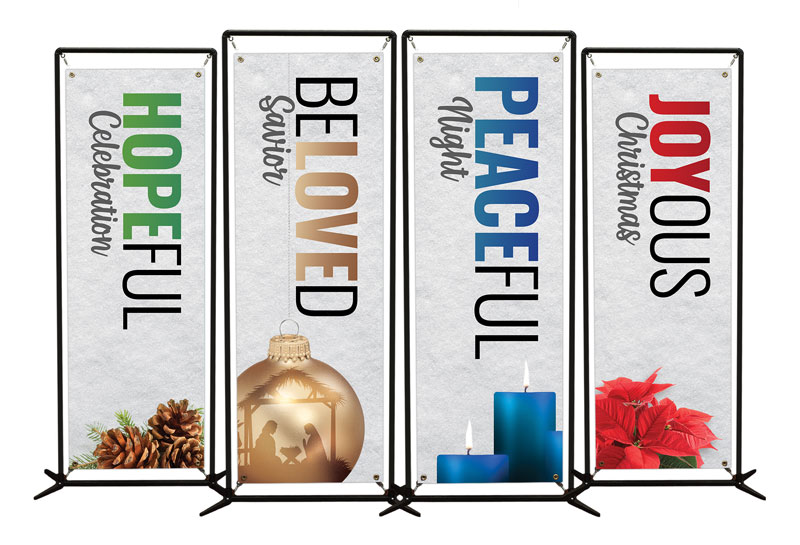 Banners, Christmas, Bold Advent Words, 2' x 6'
