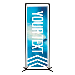 Chevron Blue Your Text 2' x 6' Banner