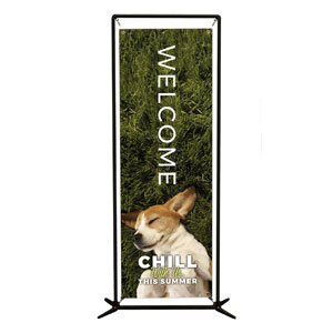 Chill With Us Dog 2' x 6' Banner