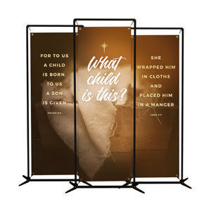 What Child Is This Triptych 2' x 6' Banner