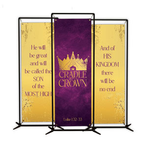 Cradle to Crown Triptych 2' x 6' Banner