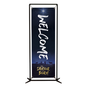 Savior is Born Star 2' x 6' Banner