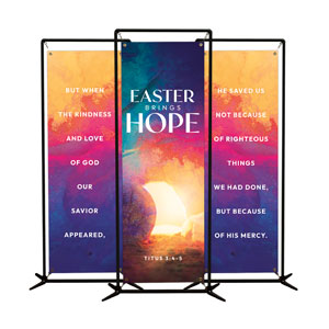 Colorful Open Tomb Triptych 2' x 6' Banner