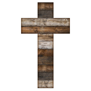 Stained Wood Cross StickUp