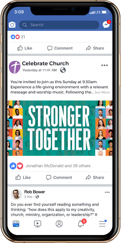 Social Ads, Back To Church Sunday, BTCS Stronger Together People