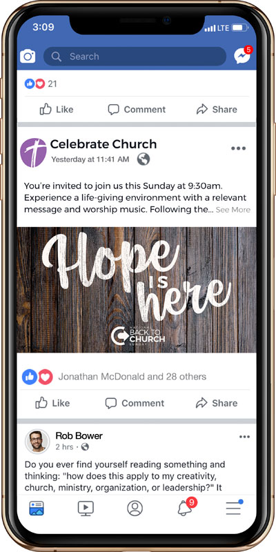 Social Ads, Back To Church Sunday, BTCS Hope Is Here Wood Grain