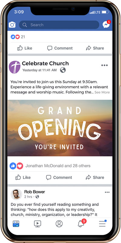 Social Ads, You're Invited, Grand Opening Landscape