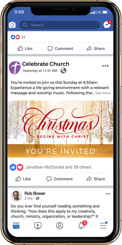 Social Ads, Christmas, Begins with Christ Trees