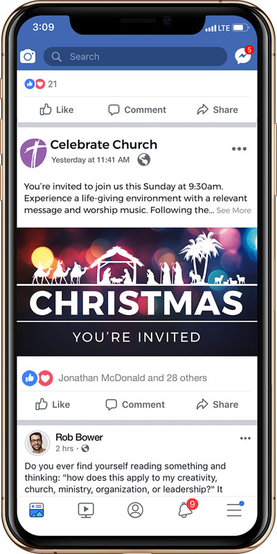 Social Ads, Christmas, Christmas Bokeh Nativity
