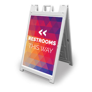 Geometric Bold Restrooms 2' x 3' Street Sign Banners