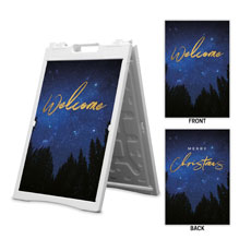 Night Sky Gold Script Welcome Christmas 