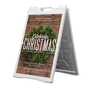 Celebrate Christmas Wreath 2' x 3' Street Sign Banners