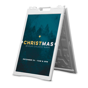 Christmas Teal Trees 2' x 3' Street Sign Banners