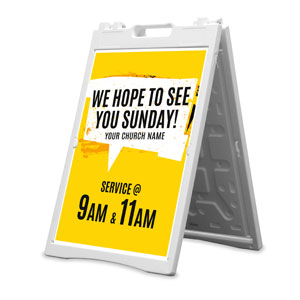 Hope to See You Sunday 2' x 3' Street Sign Banners