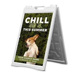 Chill With Us Dog 2' x 3' Street Sign Banners