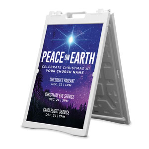 Peace On Earth Sky 2' x 3' Street Sign Banners