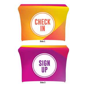 Curved Colors Sign Up Check In Stretch Table Covers