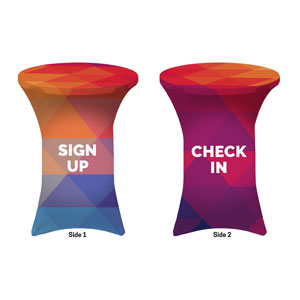 Geometric Bold Sign Up Check In Stretch Table Covers