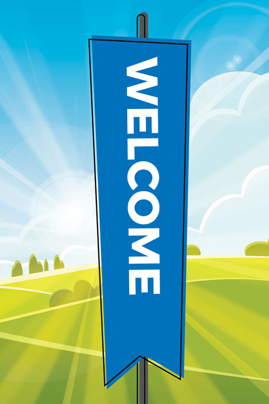 Banners, Welcome, Bright Meadow Welcome, 24 x 36