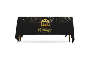 Black and Gold Nativity Table Throws
