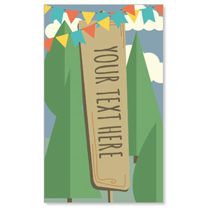 Woodland Friends Your Text Here 3 x 5 Vinyl Banner