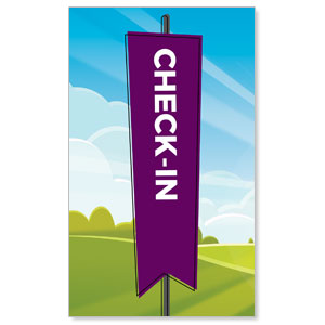 Bright Meadow Check In 3 x 5 Vinyl Banner
