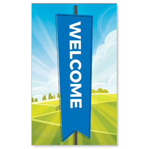 Bright Meadow Welcome 3 x 5 Vinyl Banner