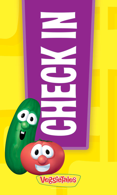 Banners, Children's Ministry, VeggieTales Check In, 3 x 5