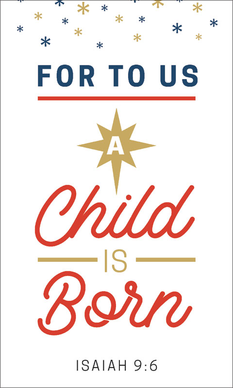 Banners, Christmas, Stamped Christmas Child Born, 3 x 5