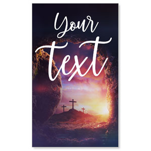 Dramatic Tomb Easter Your Text 3 x 5 Vinyl Banner