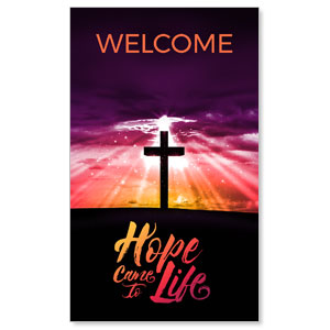 Hope Life Cross Welcome 3 x 5 Vinyl Banner