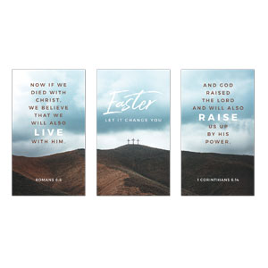 Easter Let It Change You Triptych 3 x 5 Vinyl Banner