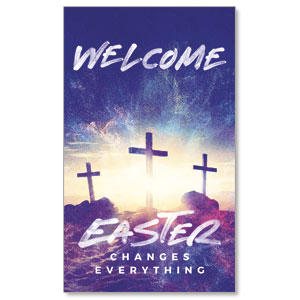 Easter Changes Everything Crosses 3 x 5 Vinyl Banner