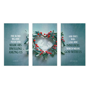 Blessings of Christmas Triptych 3 x 5 Vinyl Banner