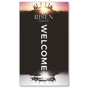 Risen Indeed Crowns 3 x 5 Vinyl Banner