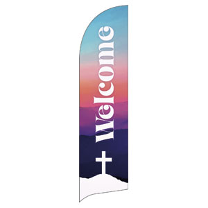 Easter At Mountains Flag Banner