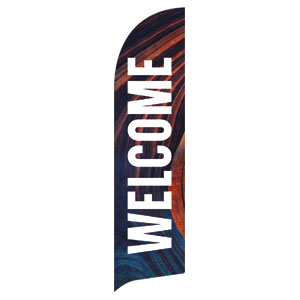 Curved Lines Welcome Flag Banner