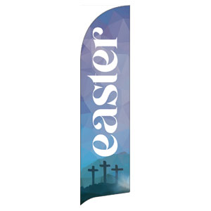 Easter Mosaic Crosses Flag Banner