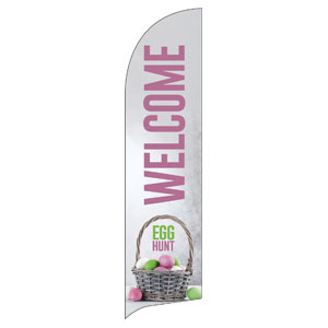 Egg Hunt Basket Flag Banner