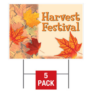 Fall Leaves Yard Signs - Stock 1-sided