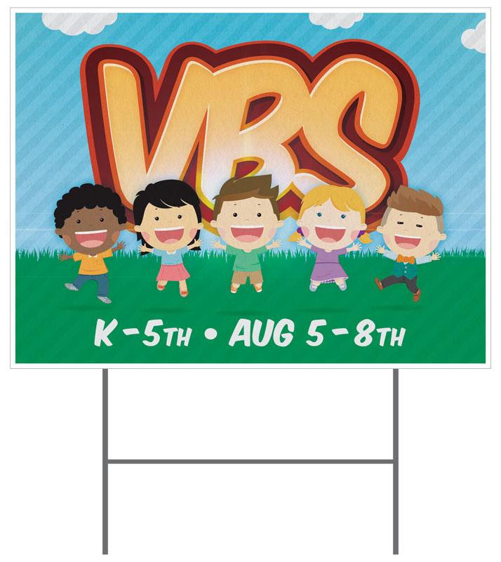 Yard Signs, Summer - General, VBS Happy Kids, 18 x 24