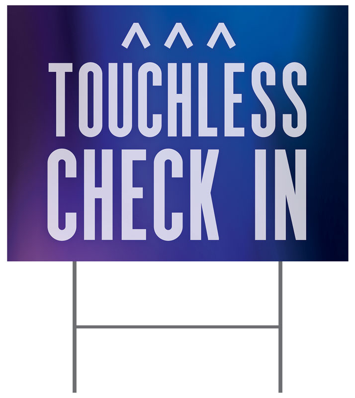 Yard Signs, Welcome Back, Aurora Lights Touchless Check In, 18 x 24