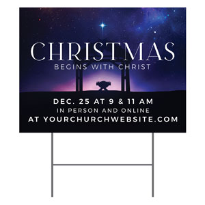 Begins With Christ Manger 18"x24" YardSigns
