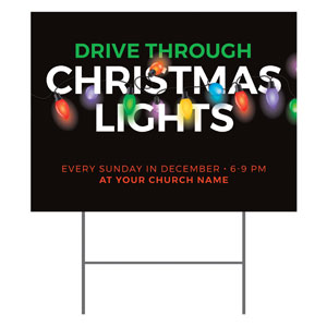 Drive Through Christmas Lights 18"x24" YardSigns