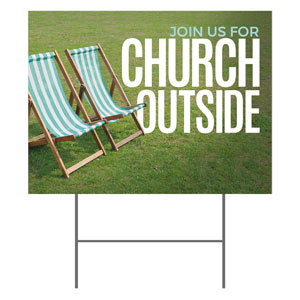 Church Outside Yard Signs - Stock 1-sided