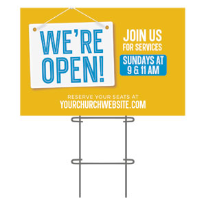 We're Open Sign 36"x23.5" Large YardSigns