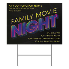 Family Movie Night Neon 